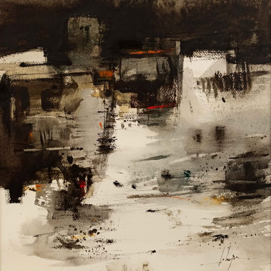 Pintura S.T. — Acuarela sobre papel de Jorge López Marrón