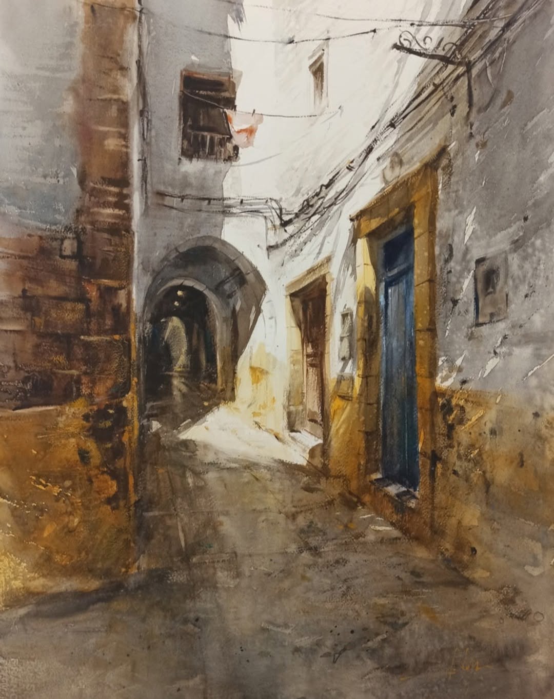 Pintura S.T. — Acuarela sobre papel de Jorge López Marrón