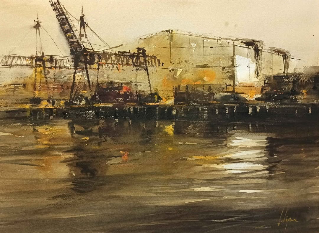 Pintura S.T. — Acuarela sobre papel de Jorge López Marrón